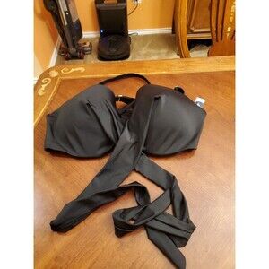 Swimsuits For All Crisscross Cup Sized Wrap Underwire Bikini Top Size 24